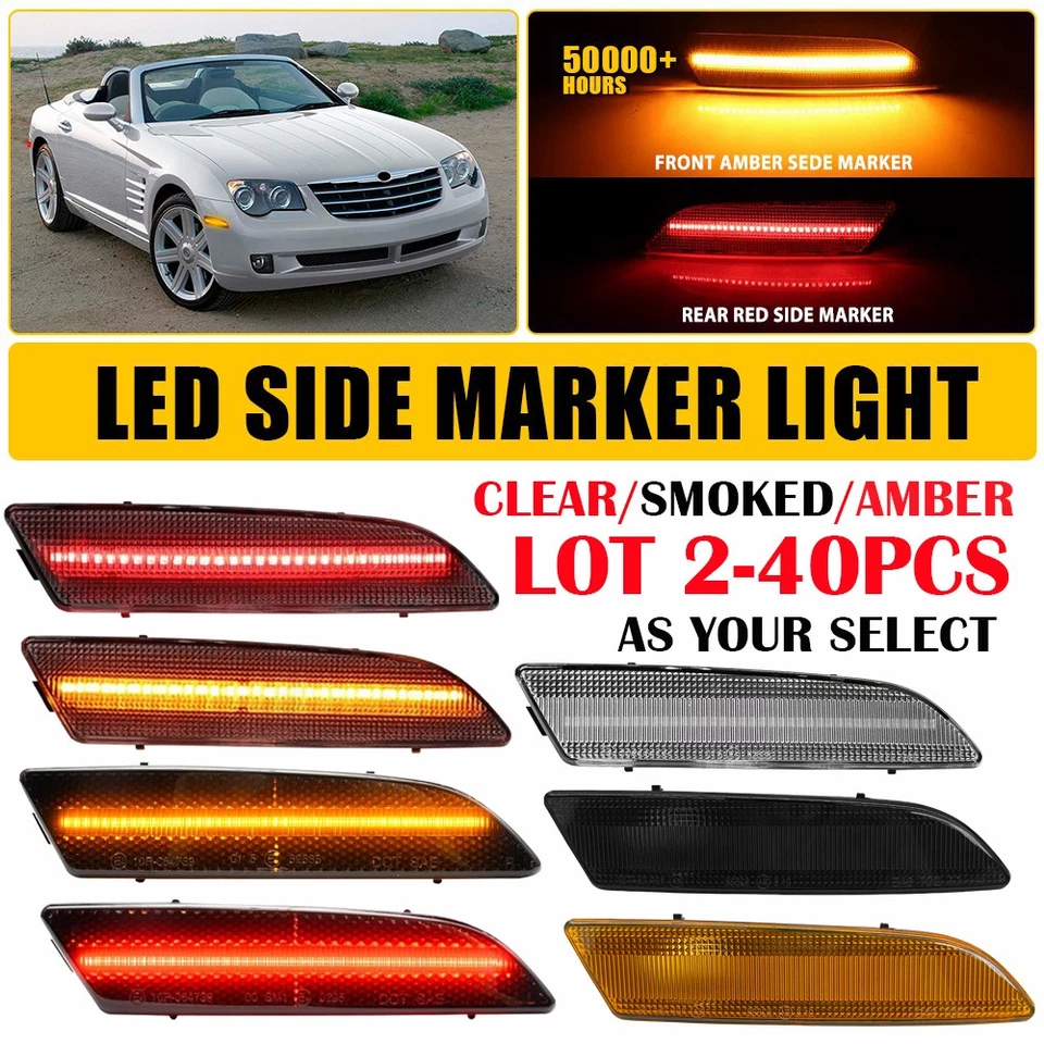 Luces de señalización laterales de parachoques delantero trasero 2-40X para Chrysler Crossfire EAAE 2004-2008 Foto 1 de 1