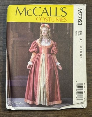 McCall’s Pattern M7763  Renaissance Tudor Dress Costume Misses Size 6-14 UC FF - Image 1 of 3
