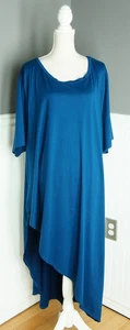 Torrid Übergröße 6 6X blau asymmetrischer Saum Stretch Basic T-Shirt Kleid - Bild 1 von 4