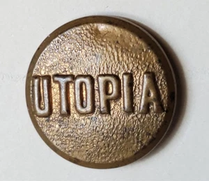 Bb UTOPIA Antique Brass OVERALL BUTTON Wobble shank - Picture 1 of 2