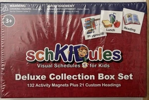 SchKIDules Kids Visual Schedules Deluxe Collection Box Set 132 Activity Magnets - Picture 1 of 2