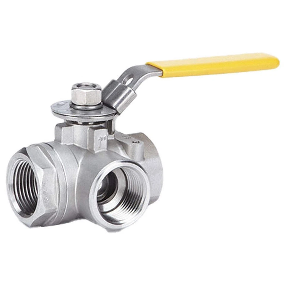 MILWAUKEE VALVE BA3WDSLH 1 Manual 3-Way Ball Valve,1",CF8M SS 1JCL2 - Image 1 of 1
