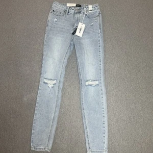 Pantalones de mezclilla Judy Blue para mujer 1/25 azul desgastado calce ajustado diseñador mamá NUEVO - Imagen 1 de 5