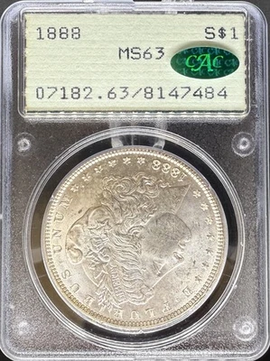 1888 Morgan Dollar MS63 PCGS CAC Rattler (#PA8147484) - Image 1 of 2