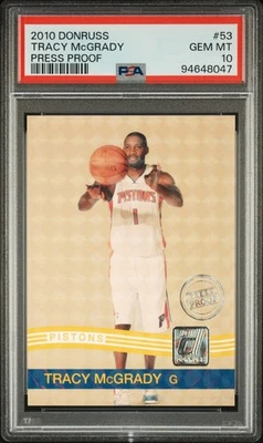 2010 Donruss #53 Tracy Mcgrady Press Proof PSA 10 POP 1 - Image 1 of 2