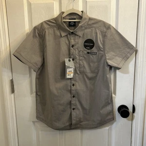 NWT Wolverine Men’s Grayson II Gray Chambray Shirt Stretch Pocket Size Small - Picture 1 of 18