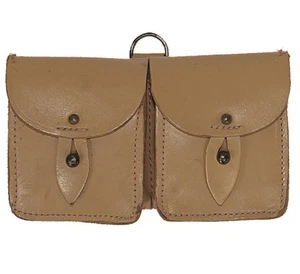 Vintage Armee Überschuss Doppel Vollleder Munitionstasche - Bild 1 von 1