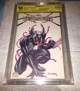 VENOM #1 ORIGINAL ART VENOM WOLVERINE SKETCH 9.8 CBCS SS EDGAR DELGADO 1OF1 - Picture 1 of 11
