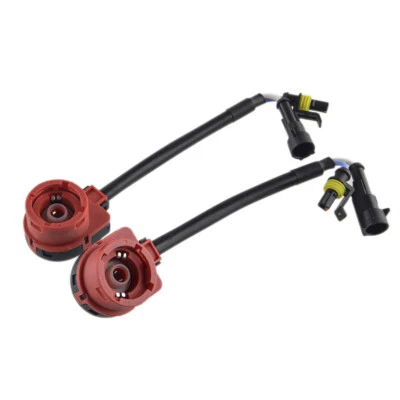 2x D2 D2S D2R D2C HID Xenon Bulb Adapters Wire Harness Connector Cable Socket mw - Image 1 of 4