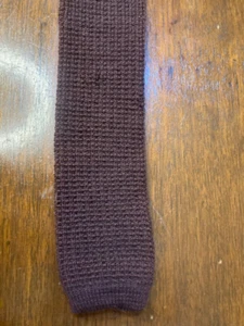 Vintage MCM De Carlo Neck Tie Classic Preppy Solid Brown Square End Necktie - Picture 1 of 8