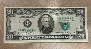 1990 $20 Dollar Bill, Error, Off Center. Crisp. Listing # 522 H - Picture 1 of 5