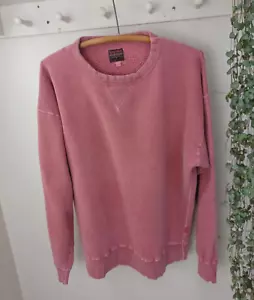 Felpa pullover classica di ispirazione vintage Lucky Brand sbiadita cotone marrone L - Foto 1 di 4