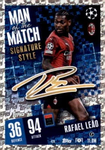 2023-24 Topps Match Attax stile firma UEFA MOTM #428 Rafael Leão - Foto 1 di 2