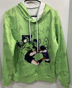 MIYA Fluorescent Green Hoodie Size M Boys Girls Gently Used Kids Skateboarding - Picture 1 of 13