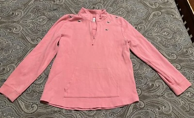 Suéter Vineyard Vines Niñas Bahama Breeze Ballena Bordado Relajado 1/4 Cremallera L Foto 1 de 4