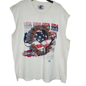 Vintage 1995 USA Olympics Dream Team Basketball Shirt Size Mens Large Sleeveless - Picture 1 of 7