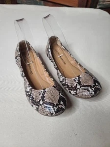 Lucky Brand Women's Erin Snake print Ballet Flats shoes size 7.5 comfortable EUC - Picture 1 of 4