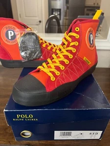 Polo Ralph Lauren Xander Sport Polo Sport Red Climbing Shoes Canvas/Suede 9.5 - Picture 1 of 5