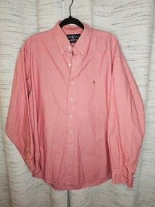 Polo Ralph Lauren Mens Classic Fit Dress Shirt Size XL Red/Pink - Picture 1 of 4