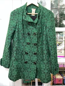 Elevenses 76% wool green double breasted vintage jacket distressed pockets - Picture 1 of 6