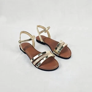 Sandali Donna oro laminato a fasce - made in Italy - Foto 1 di 6