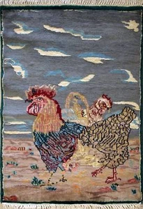 Rugstc 2x3 Pak Persian Grey Area Rug, Hand-Knotted,Pictorial Hunting with Wool - Picture 1 of 5