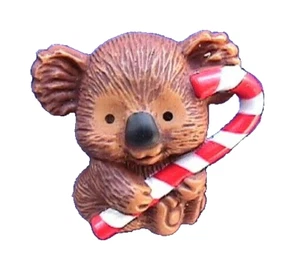 Hallmark MAGNET Christmas Vintage Baby KOALA BEAR 1980s Refrigerator Holiday - Picture 1 of 2