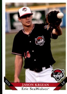 2015 Erie SeaWolves Grandstand #16 Jason Krizan Austin Texas TX Baseball Card