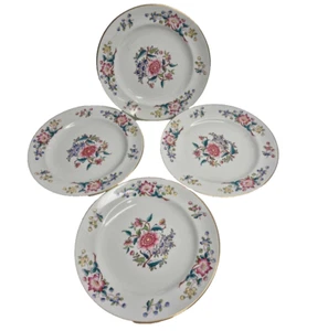 Royal Worcester kleine Speiseteller 4er Set floral antik 1850er Goldrand (b) - Bild 1 von 11