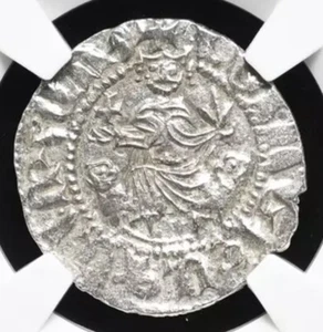 NGC AU ARMENIA 1198-1219 AD Levon I Silver Tram Knights Templar Coin of Crusades - Picture 1 of 5