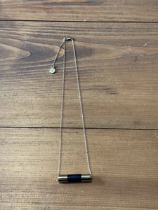 Michael Kors Women's Gold-Tone Black Stone Cylinder Pendant Chain Necklace - Picture 1 of 17