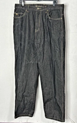 Pantalones de mezclilla Reverb para hombre 36x34 negros Y2K holgados pierna recta calce relajado 100 % algodón Foto 1 de 4