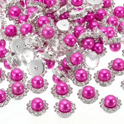 12mm Pearl Sew on Rhinestones,100 Pcs Metal Flatback Base Gems Crystal, Rose - Image 1 of 4