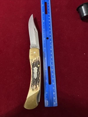 Faca SCHRADE + EUA TIO HENRY VEADO TORRADO JUMBO 5 POLEGADAS ENORME LOCKBACK - Imagem 1 de 4