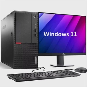 Lenovo Tower Desktop PC Intel i5-6500 16GB 1TB SSD New 22" LED Wi-Fi Windows 11 - Picture 1 of 6