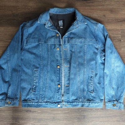 Jaqueta jeans masculina Hidden Agenda by I. Spiewak tamanho GG alta vintage - Imagem 1 de 4