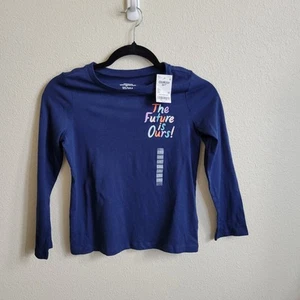 OSH KOSH B'GOSH Kids Girls Size 10 Blue Long Sleeved T Shirt NWT Future is Ours - Picture 1 of 6