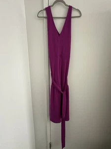 ABITO MIDI MAGLIA donna Banana Republic nuovo con etichette taglia L Barbie rosa scuro magenta profondo V - Foto 1 di 14