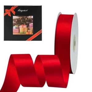 Solid Color Double Faced Red Satin Ribbon 1" X 25 Yards, Ribbons Perfect for ... - Picture 1 of 7