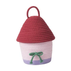 House Shape Woven Storage Basket Home Supplies Organiser with Lid Cute Toy - Picture 1 of 23