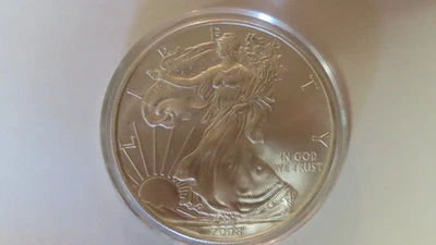 2008 AMERICAN SILVER EAGLE $1 DOLLAR 1 OZ .999 SILVER COIN UNITED STATE MINT - Image 1 of 4