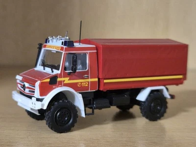 Busch Unimog Pritsche Plane Feuerwehr neutral 1:87 gebraucht - Bild 1 von 4