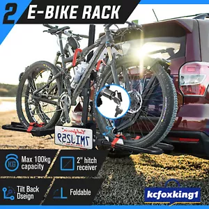 2 E Bike Platform Rack Rear Vehicle Car Carrier Bicycle Holder Hitch Receiver - Picture 1 of 12