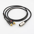 Audio Aux Input 5 Pin Din to Dual Phono RCA Plug Cable for NAIM Quad Amps NEW