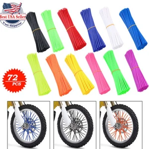 72PCS Dirt Bike Spoke Covers Skins Wrap Wheel Rims Guard Protector Motocross USA - Picture 1 of 52