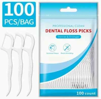 COMET 100 Stück Zahnseide Sticks Interdental Zahnharfen Zahnstocher Mundbelag Pflege