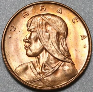 1961 Panama 1 Centesimo Red BU Penny Urraca Coin (23091801R) - Picture 1 of 2
