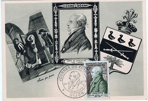 1954-Carte maximum**Lavallette-Journée du timbre-12f+3f-Yv.N°969 - Imagen 1 de 1