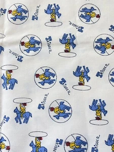 Vintage Cowboy Roy Rogers Pferd Trigger Jeansstoff Baumwolle weiß blau - Bild 1 von 3