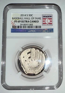 2014 S Baseball Hall of Fame 50C Half Dollar NGC PF69 Ultra Cameo - Picture 1 of 2